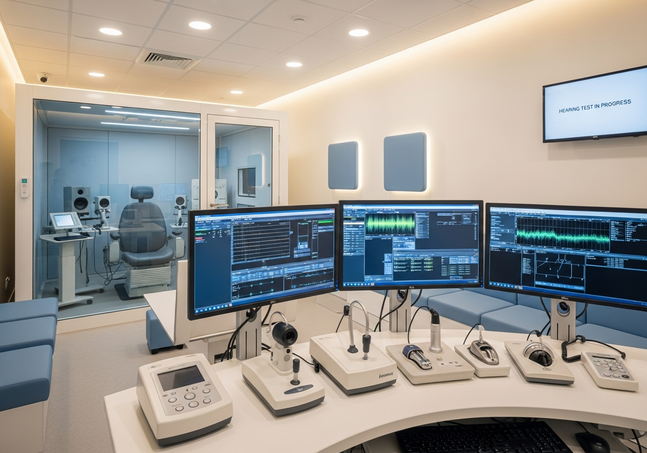 Modern hearing care clinic interior